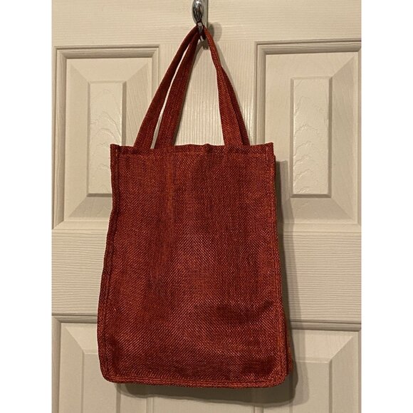 Christmas Fabric Gift Bag 7.5x10 Mini Tote Snowflake Red Plaid - Picture 5 of 7